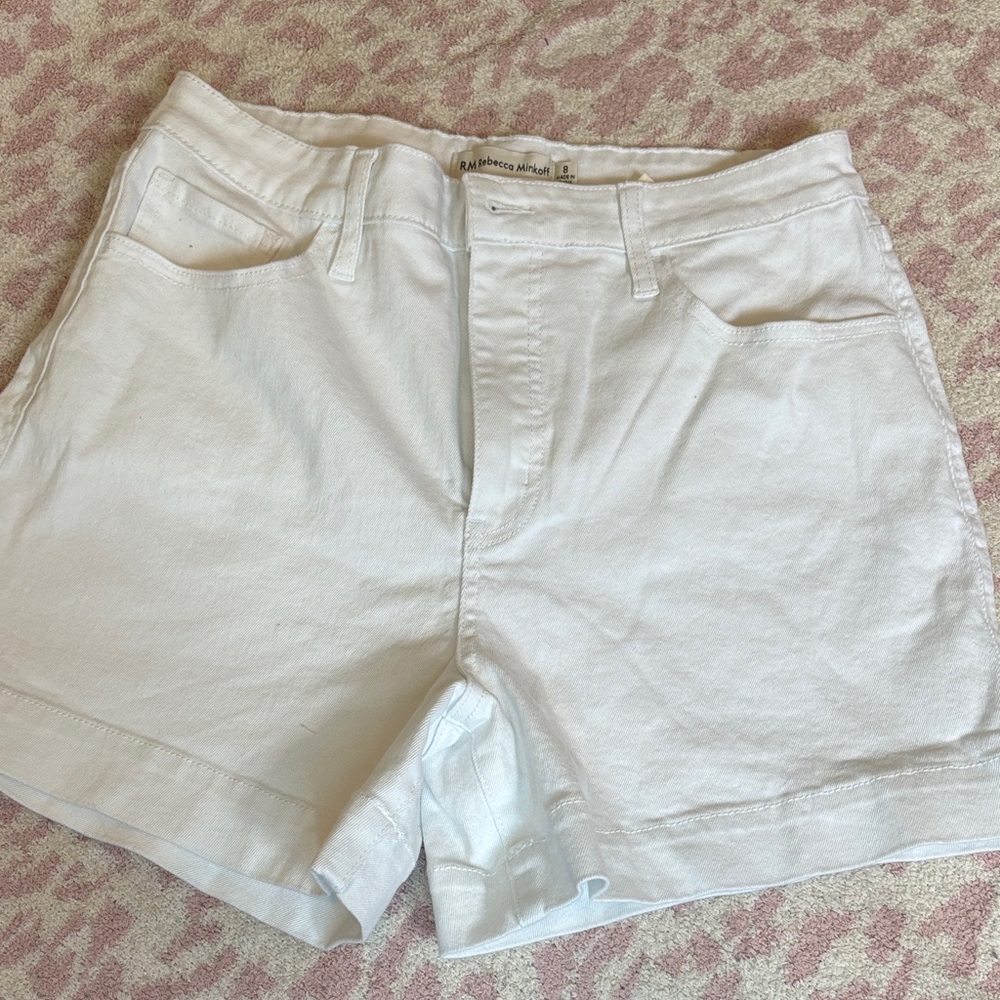 Rebecca Minkoff White Cotton Blend Shorts